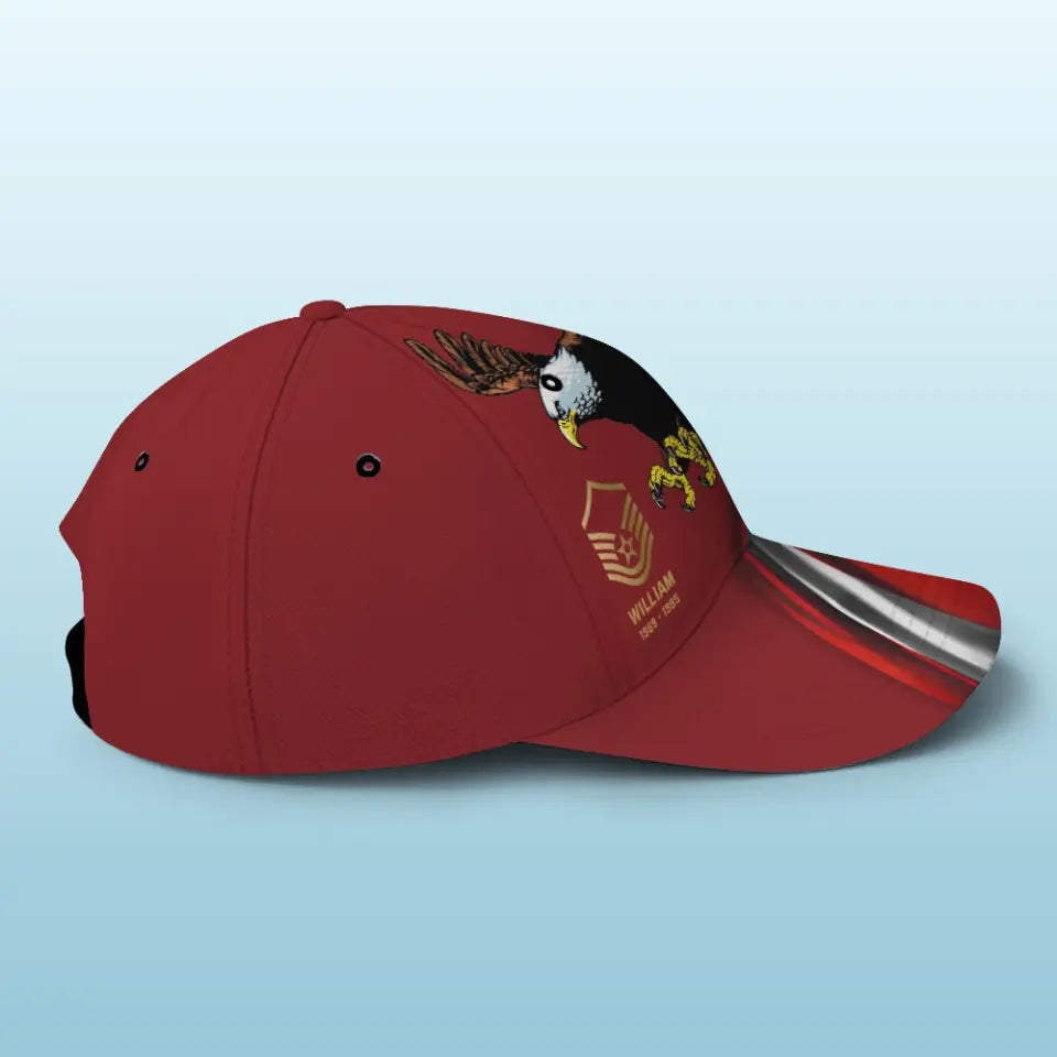 Personalized US Veteran Red Cap Printed QTPN352