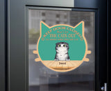 Personalized Keep Door Closed Don't Let The Cats Out Door Decal Printed 23404KVH