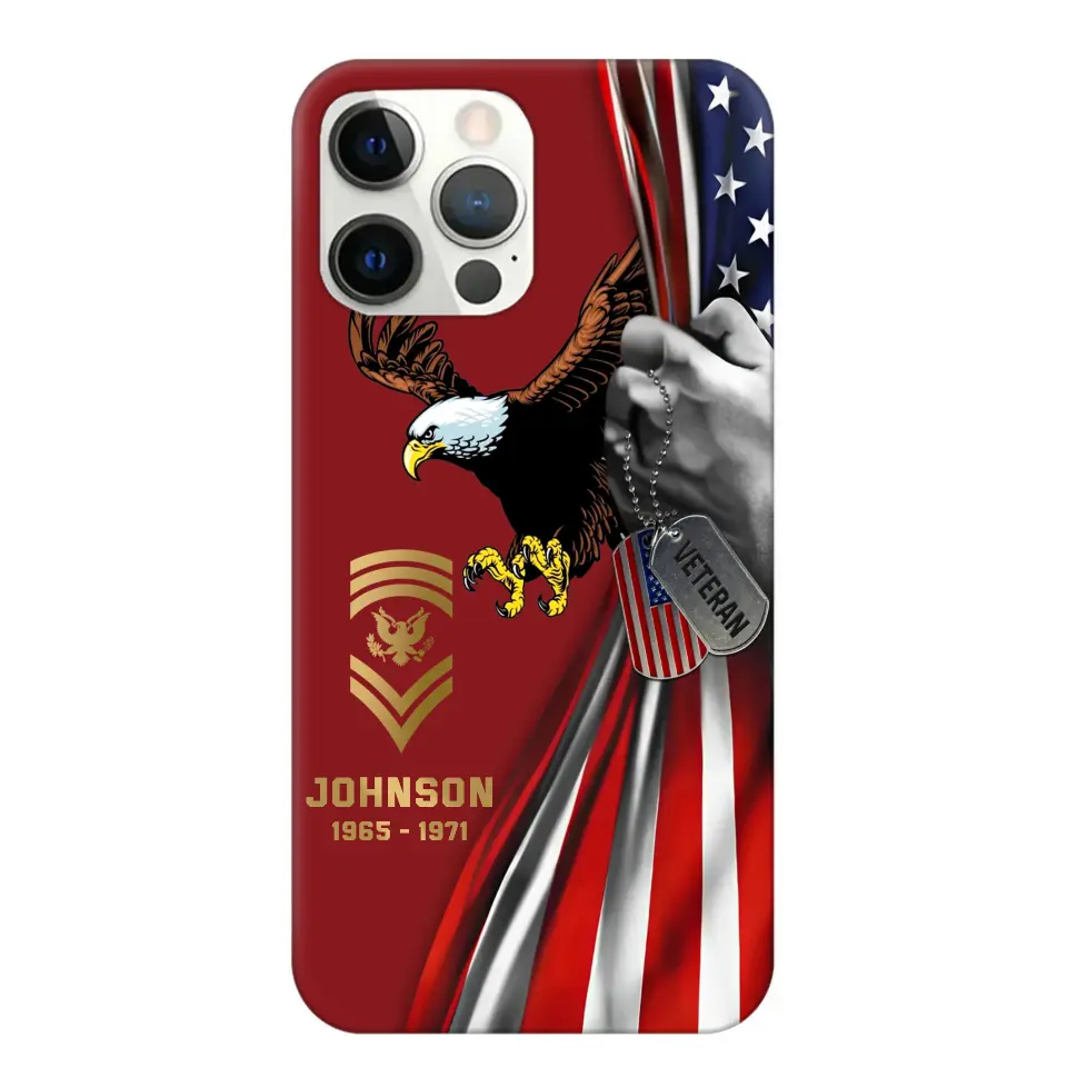 Personalized US Military Veteran Retired Phone Case Printed QTKH431