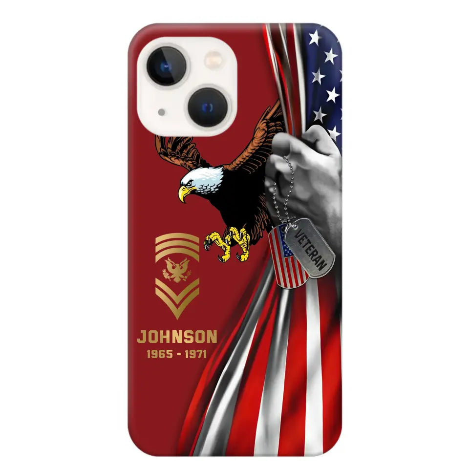 Personalized US Military Veteran Retired Phone Case Printed QTKH431