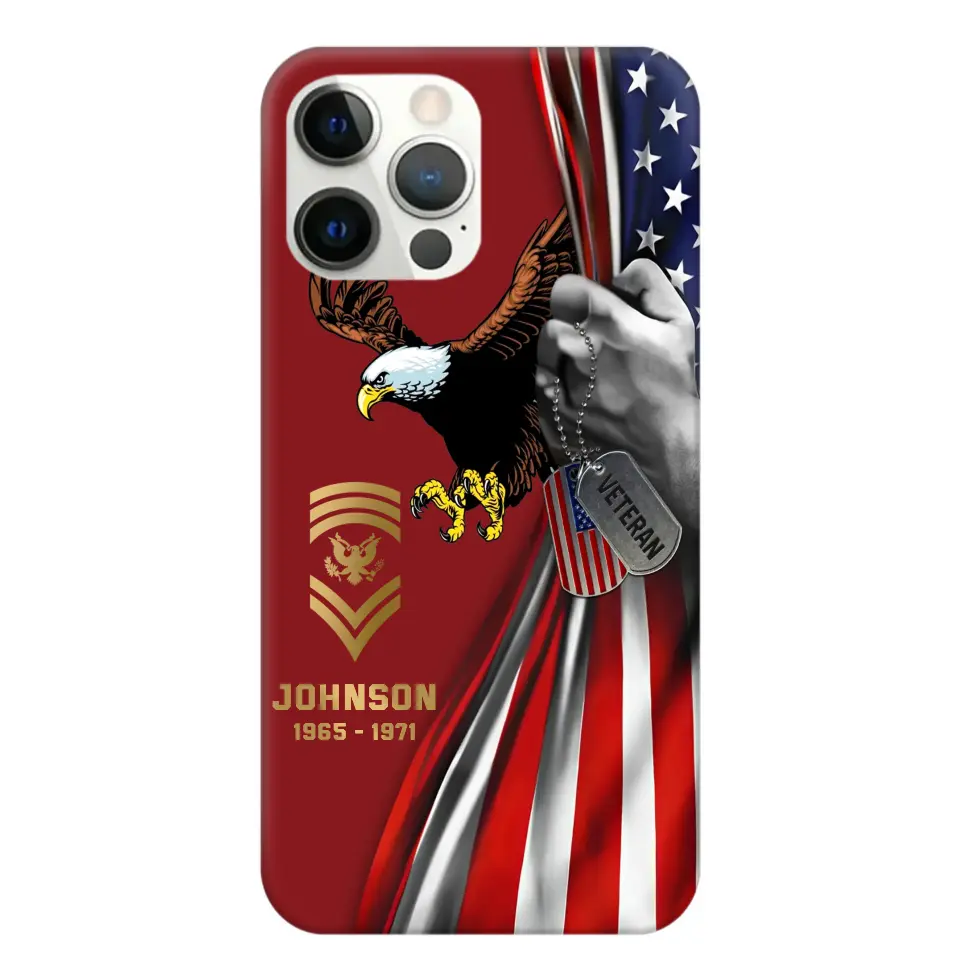 Personalized US Military Veteran Retired Phone Case Printed QTKH431