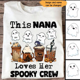 Personalized This Nana Loves Her Spooky Crew Ghosts with Kid Names Halloween Gift T-shirt HTHHN23427