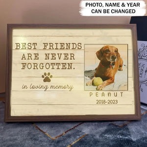 Personalized Upload Your Dog Photo Best Friends Are Never Forgotten In Loving Memory Light Frame Canvas Printed VQ23430