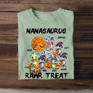 Personalized Nanasaurus Trick Rawr Treat T-shirt Printed NTMTHN23448