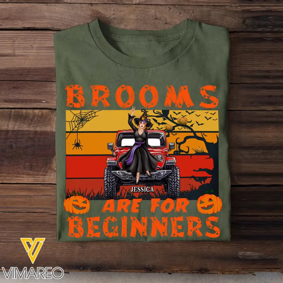 Personalized Brooms Are For Beginners Jeep Witch T-shirt Printed KVH23454