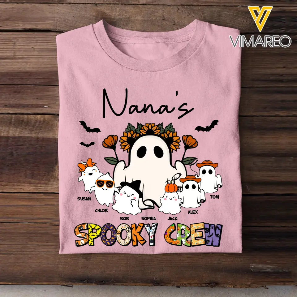 Personalized Nana's Spooky Crew Ghost with Kid Names T-shirt Printed HTHHN23459