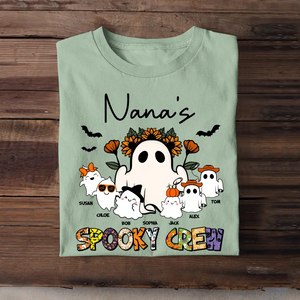 Personalized Nana's Spooky Crew Ghost with Kid Names T-shirt Printed HTHHN23459