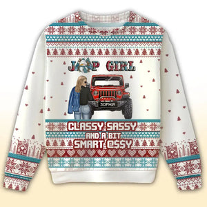 Personalized Jeep Girl Classy Sassy And A Bit Smart Assy Christmas Gift Sweater Printed MTHN23510