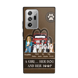 Personalized A Girl Her Dog And Her Jeep Jeep Girl Phonecase Printed NMTKVH23514