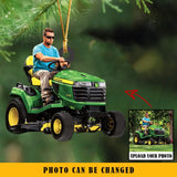 Personalized Lawn Mower Upload Your Tractor Photo Christmas Gift Acrylic Ornament Printed KVH23530