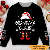 Personalized Grandma Claus & Kid Names Christmas Gift Sweater Printed QTHN23526