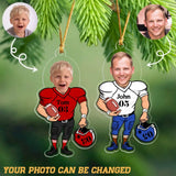 Personalized Upload Your Photo American Football Christmas Gift Acrylic Ornament Printed QTPN528