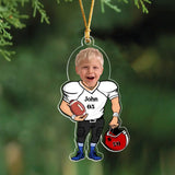 Personalized Upload Your Photo American Football Christmas Gift Acrylic Ornament Printed QTPN528