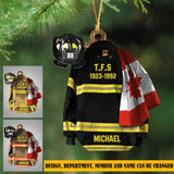 Personalized Firefighter Camo & Department Wood Ornament Printed KVH23546