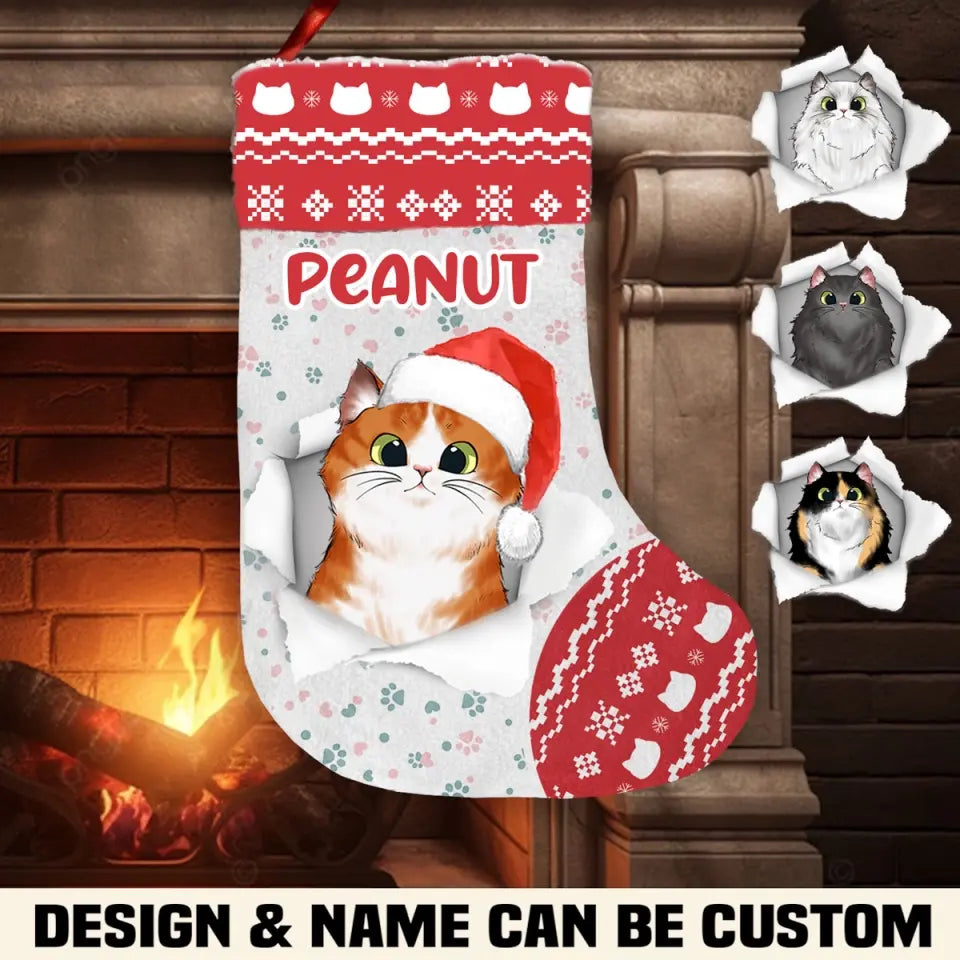 Personalized with Any Name Pet Stocking Pet Parent Gift Idea Luxury Pet Present for Xmas Day Christmas Cat Stocking Printed HTHVQ23556