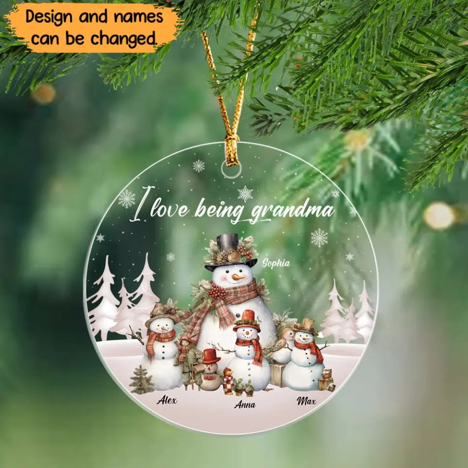 Personalized I Loving Being Grandma Acrylic Ornament Printed HTHHN23569