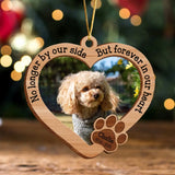 Personalized Upload Your Dog Photo No Longer By Our Side But Forever In Our Heart Wooden Ornament Printed QTPN23573