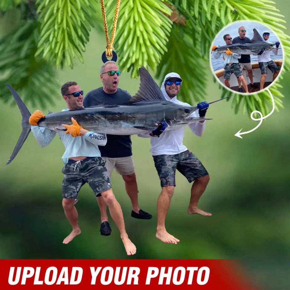 Personalized Fishing Guys Upload Your Photo Ornament Printed LDMVQ23578