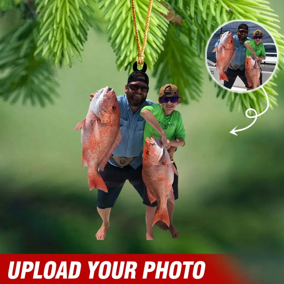 Personalized Fishing Guys Upload Your Photo Ornament Printed LDMVQ23578