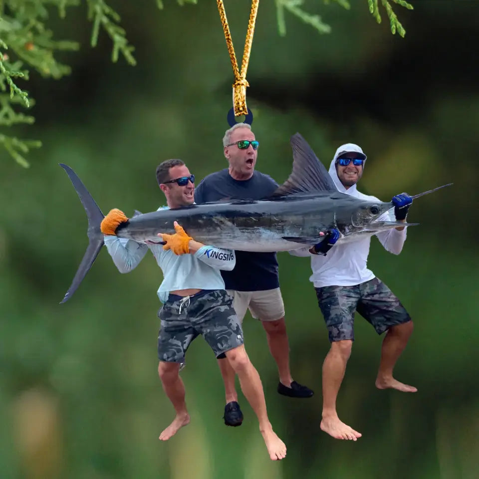 Personalized Fishing Guys Upload Your Photo Ornament Printed LDMVQ23578