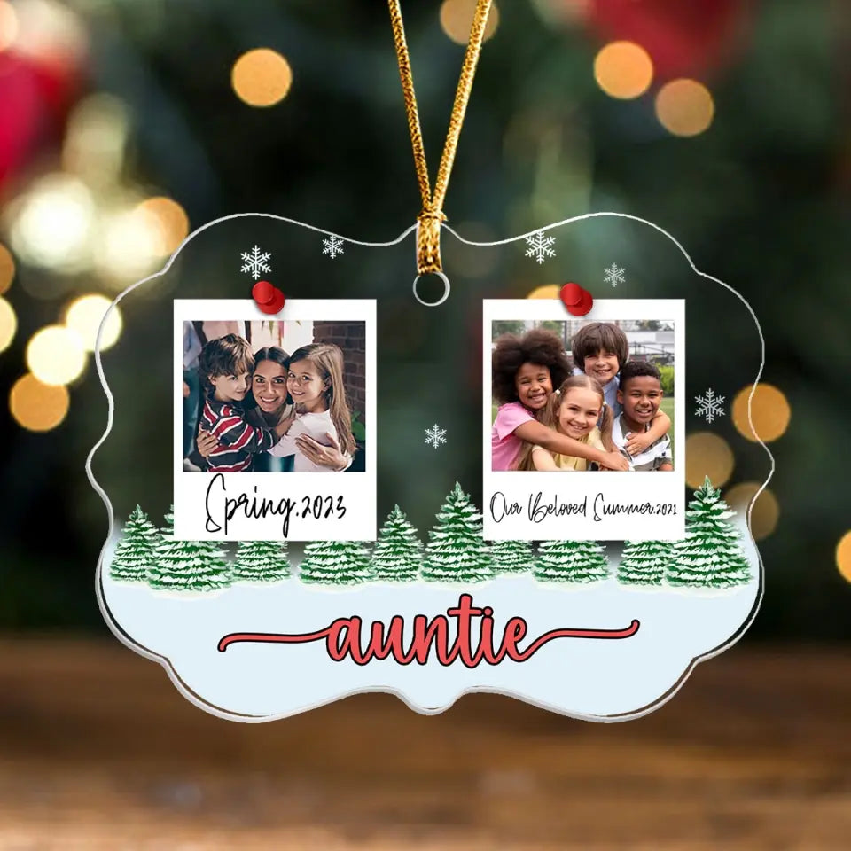 Personalized Upload Your Photo Auntie Acrylic Ornament Printed LDMVQ23587