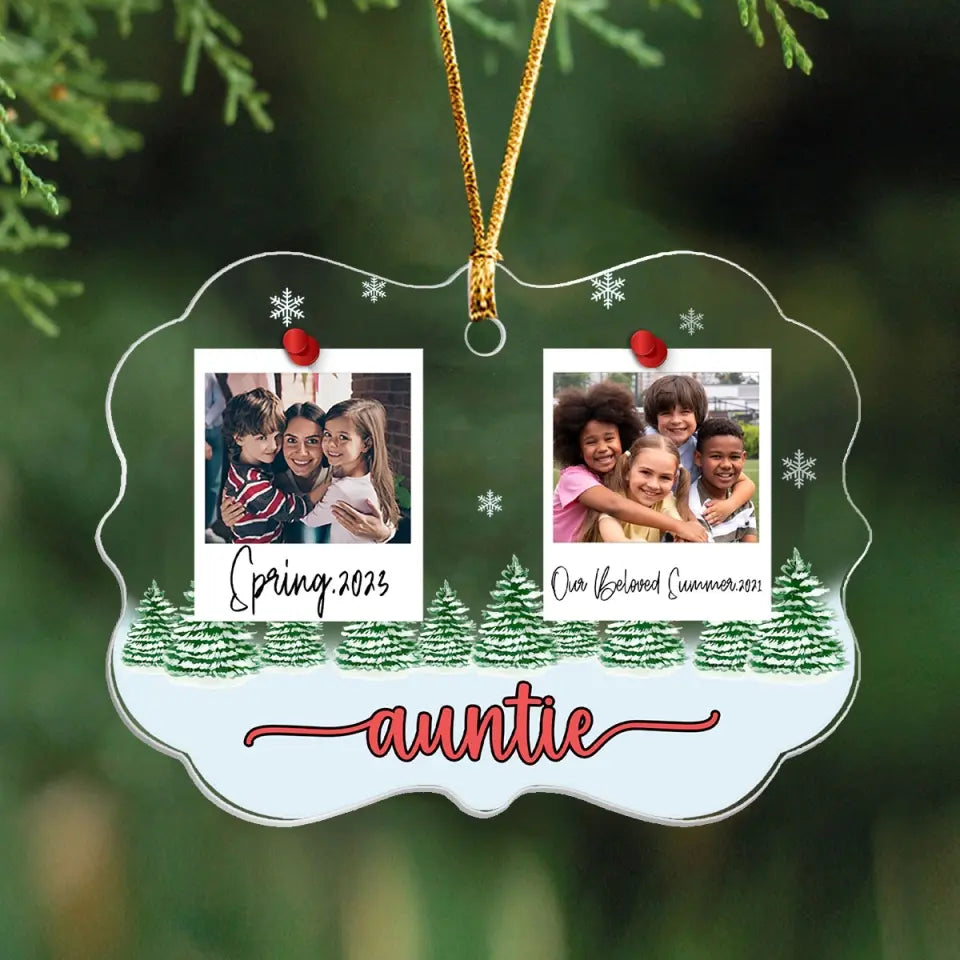 Personalized Upload Your Photo Auntie Acrylic Ornament Printed LDMVQ23587