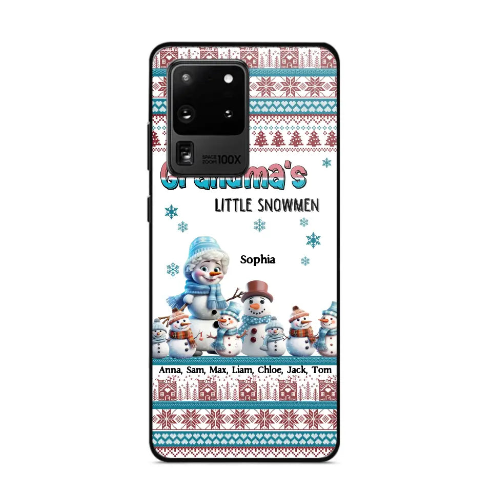 Personalized Grandma's Little Snowmen Custom Kid Names Phonecase Printed MTPN23524