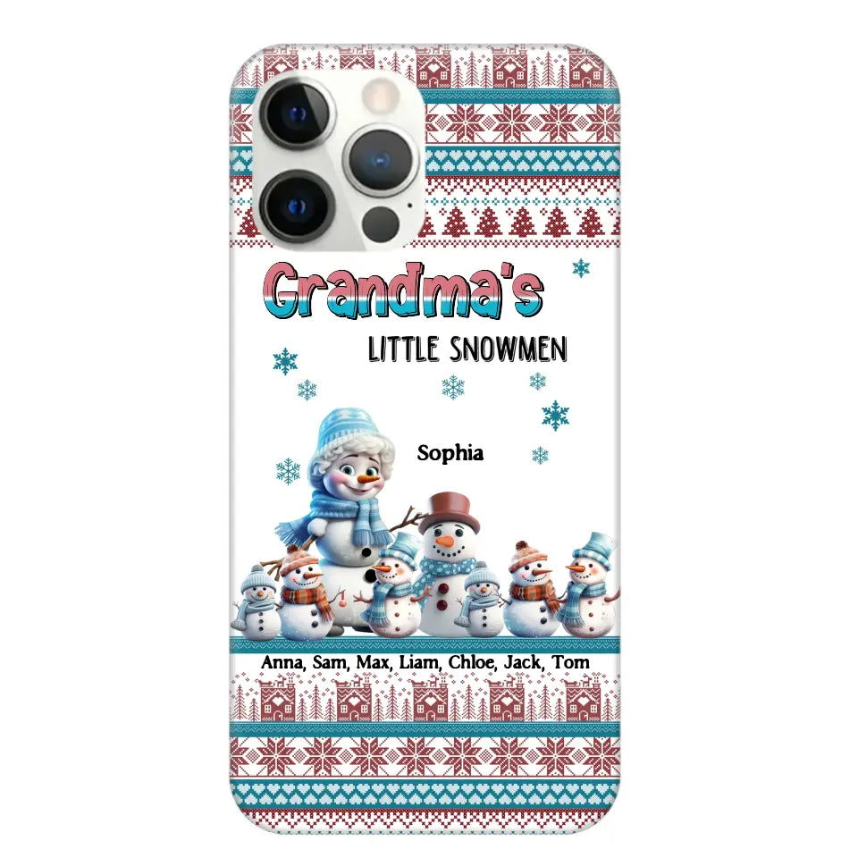 Personalized Grandma's Little Snowmen Custom Kid Names Phonecase Printed MTPN23524