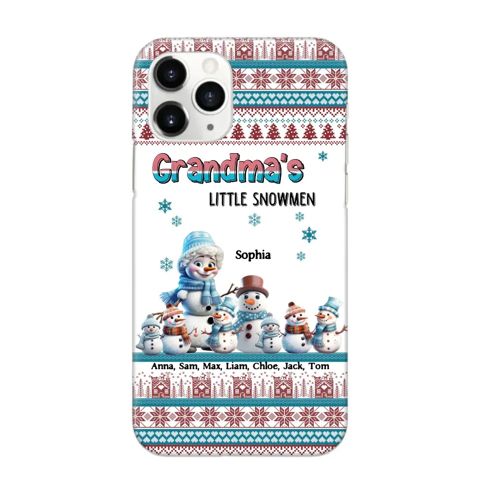 Personalized Grandma's Little Snowmen Custom Kid Names Phonecase Printed MTPN23524