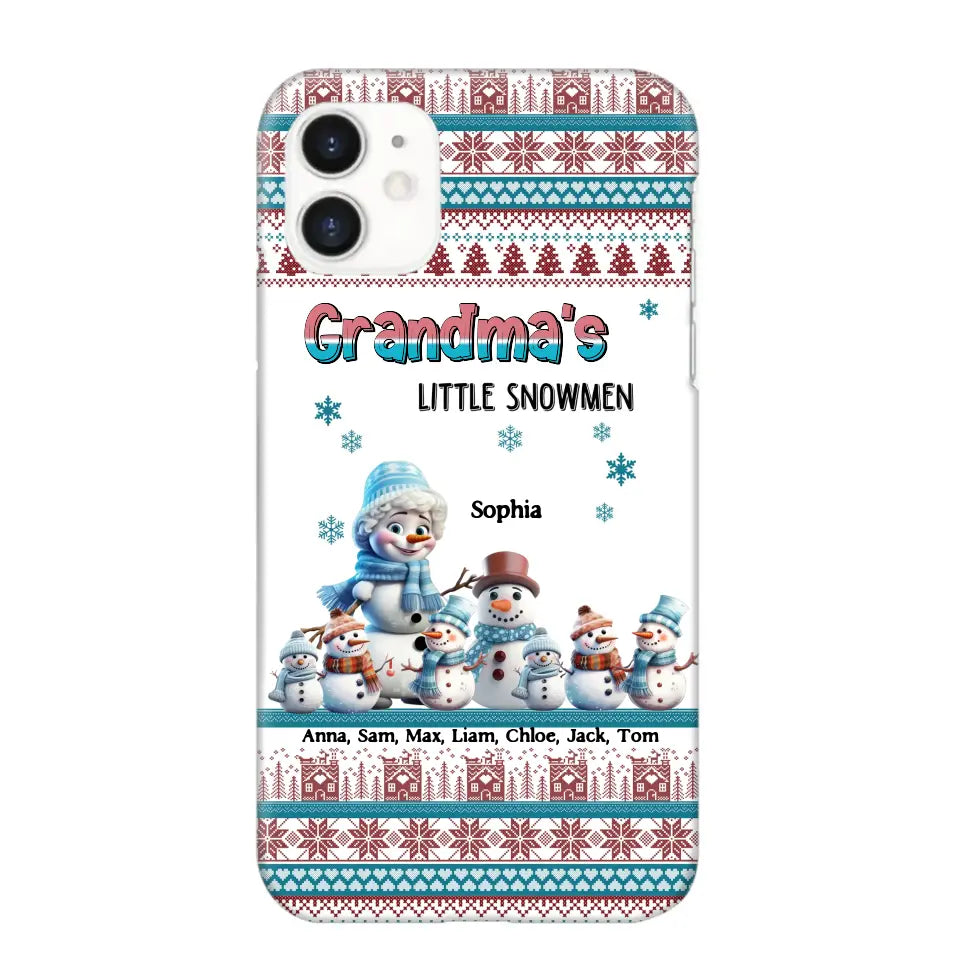 Personalized Grandma's Little Snowmen Custom Kid Names Phonecase Printed MTPN23524