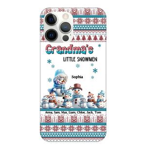 Personalized Grandma's Little Snowmen Custom Kid Names Phonecase Printed MTPN23524