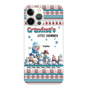 Personalized Grandma's Little Snowmen Custom Kid Names Phonecase Printed MTPN23524