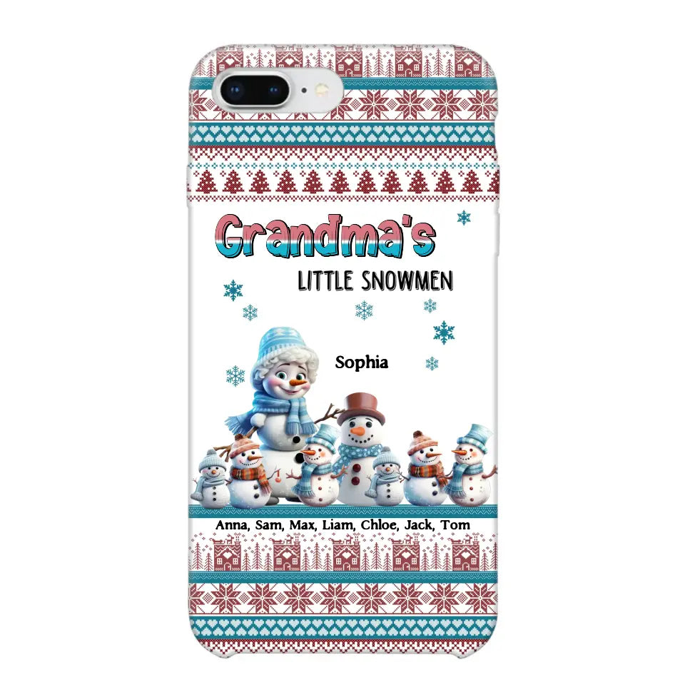 Personalized Grandma's Little Snowmen Custom Kid Names Phonecase Printed MTPN23524