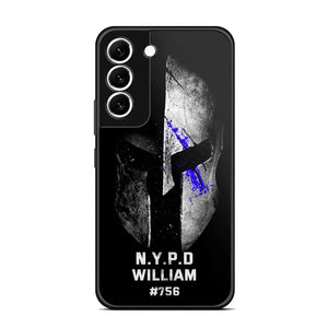 Personalized Spartan Helmet Police Department Custom Name & Badge Number Phonecase Printed QTKVH23591