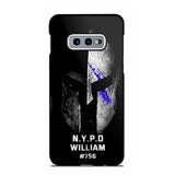 Personalized Spartan Helmet Police Department Custom Name & Badge Number Phonecase Printed QTKVH23591