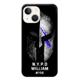 Personalized Spartan Helmet Police Department Custom Name & Badge Number Phonecase Printed QTKVH23591