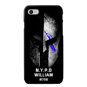 Personalized Spartan Helmet Police Department Custom Name & Badge Number Phonecase Printed QTKVH23591