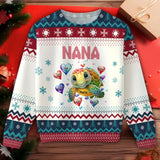 Personalized Turtle Grandma Hearts & Kid Names Sweater Printed PN23401