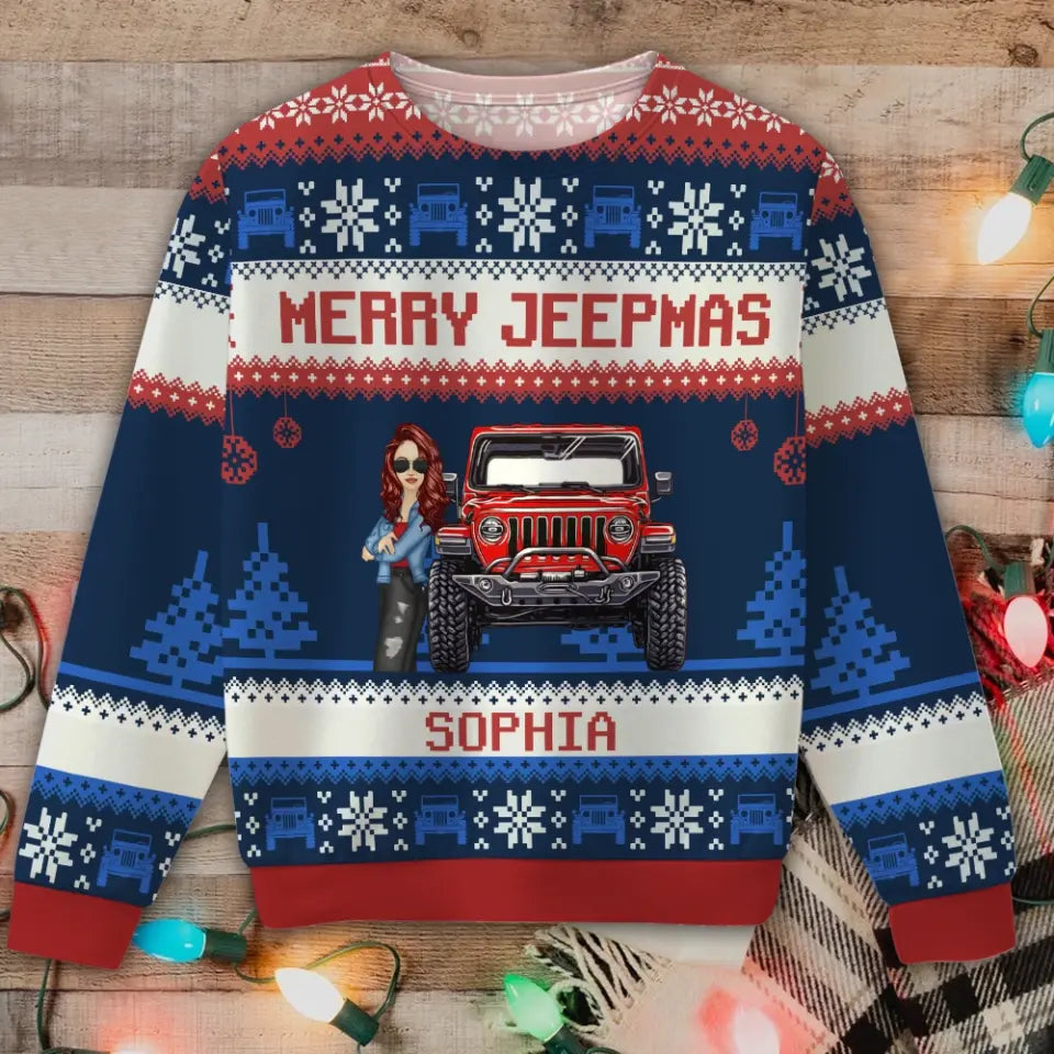 Personalized Merry Jeepmas Christmas Gift Sweater Printed LDMKVH23505