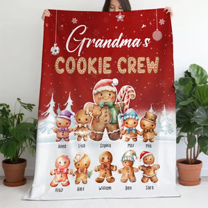 Personalized Grandma & Cookie Crew Sherpa or Fleece Blanket Printed HTHHN23608