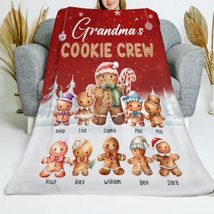 Personalized Grandma & Cookie Crew Sherpa or Fleece Blanket Printed HTHHN23608