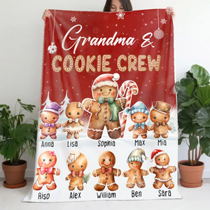 Personalized Grandma & Cookie Crew Sherpa or Fleece Blanket Printed HTHHN23608