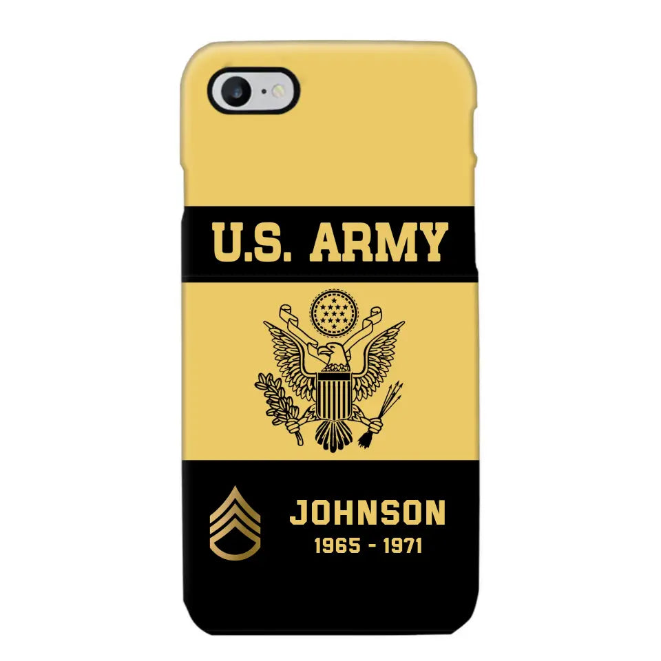 Personalized US VET Rank Camo with Logo  Phonecase Printed QTPN23597