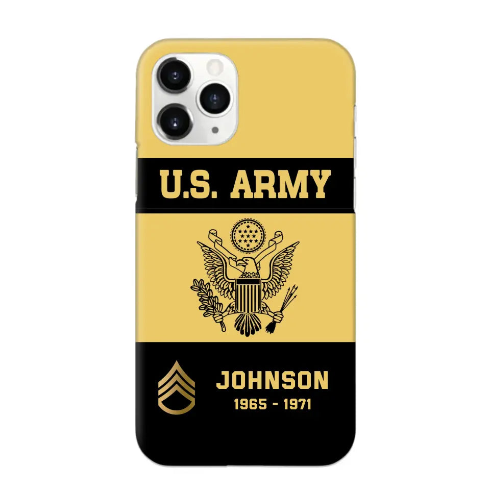 Personalized US VET Rank Camo with Logo  Phonecase Printed QTPN23597