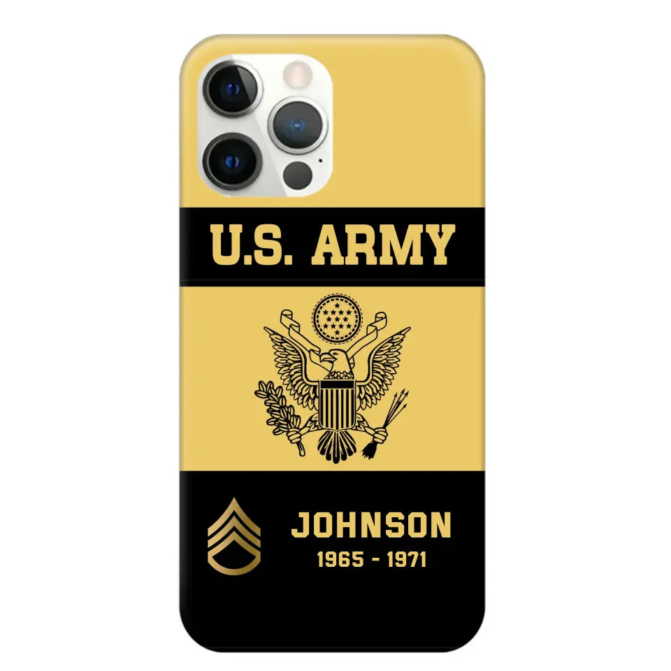 Personalized US VET Rank Camo with Logo  Phonecase Printed QTPN23597