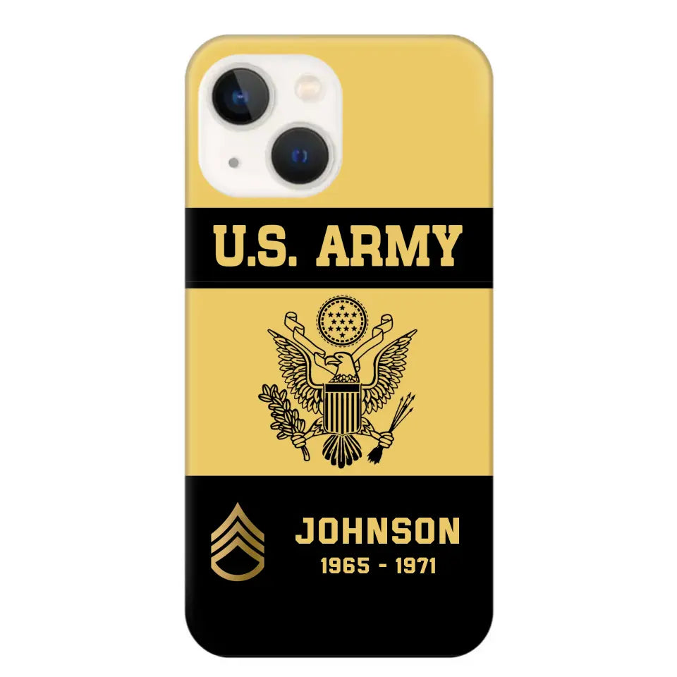 Personalized US VET Rank Camo with Logo  Phonecase Printed QTPN23597