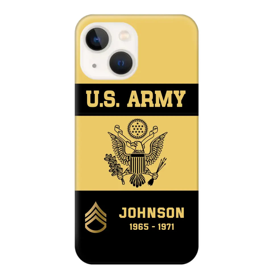 Personalized US VET Rank Camo with Logo  Phonecase Printed QTPN23597