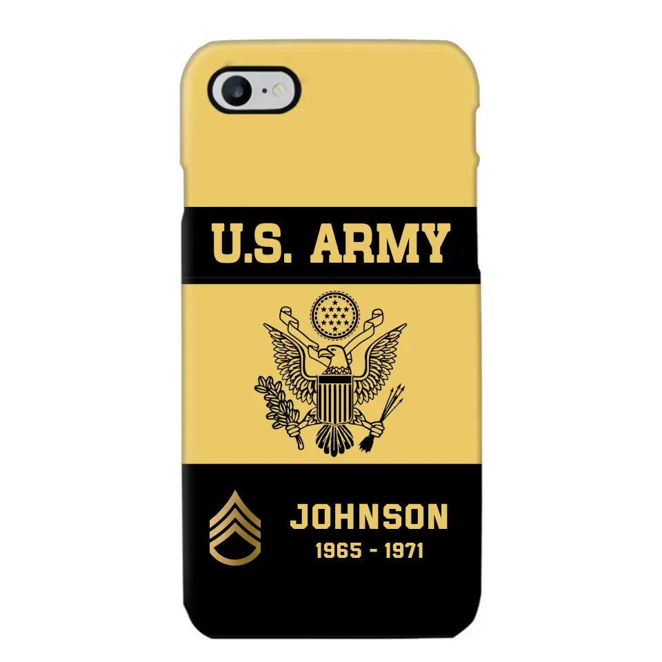 Personalized US VET Rank Camo with Logo  Phonecase Printed QTPN23597