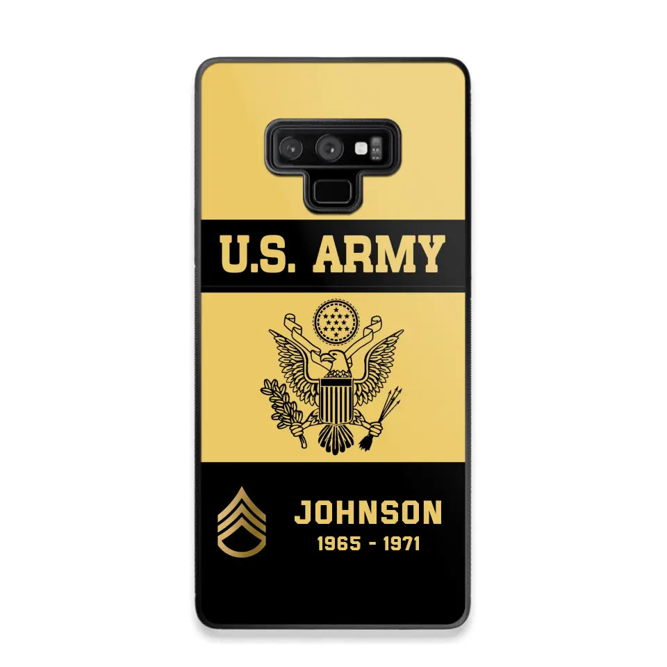 Personalized US VET Rank Camo with Logo  Phonecase Printed QTPN23597