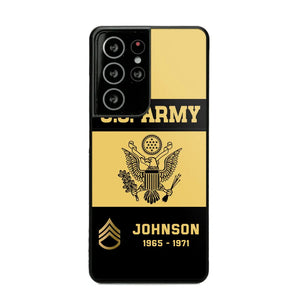 Personalized US VET Rank Camo with Logo  Phonecase Printed QTPN23597